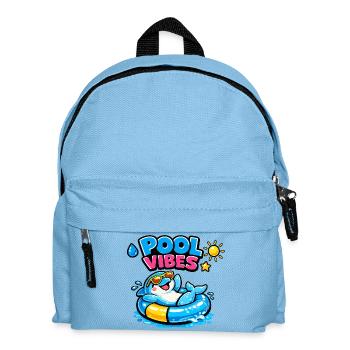 Pool Vibes: Colorful bathing animal in the swimming ring - Kids' Backpack - light blue - Front