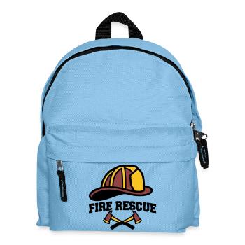 Feuerwehrhelm Wappen Logo - Kinder Rucksack - Hellblau - Vorne