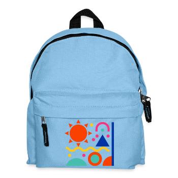 Bunte Formen - Kinder Rucksack - Hellblau - Vorne