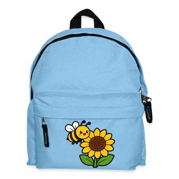 Sonnenblume Biene Cartoon - Kinder Rucksack - Hellblau - Vorne