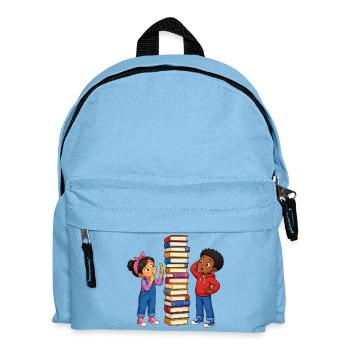 Kids Stack of Books Fair Funny Learning Motif - Kids' Backpack - light blue - Front