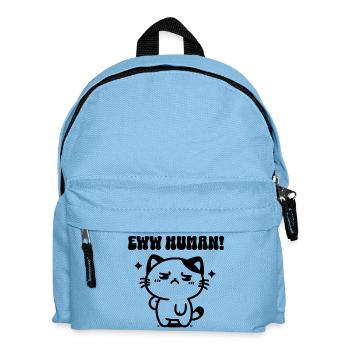 Ew Human Cat Sarcasm Introvert Gift - Kids' Backpack - light blue - Front