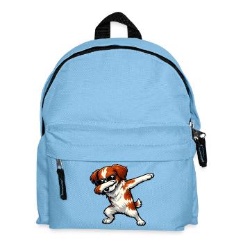 Dabbing Breton Spaniel - Kids' Backpack - light blue - Front