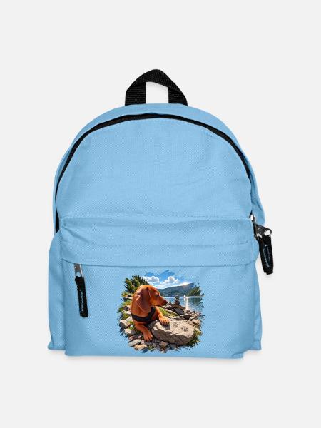 Dackel See Naturidyll - Kinder Rucksack - Hellblau