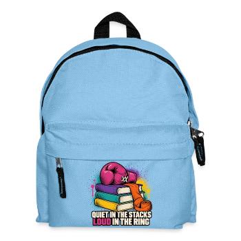 Kampfgeist im Bücherstapel - Kinder Rucksack - Hellblau - Vorne