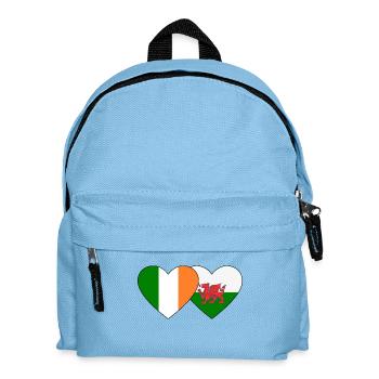 Ireland Wales Flag Heart - Kids' Backpack - light blue - Front