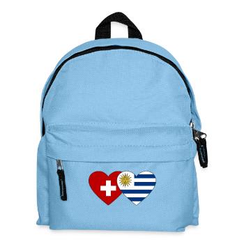 Switzerland Uruguay Flag Heart - Kids' Backpack - light blue - Front