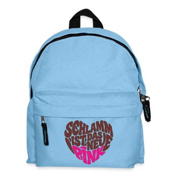 Schlamm ist das neue Pink - Herz Form - Herzform - Kinder Rucksack - Hellblau - Vorne