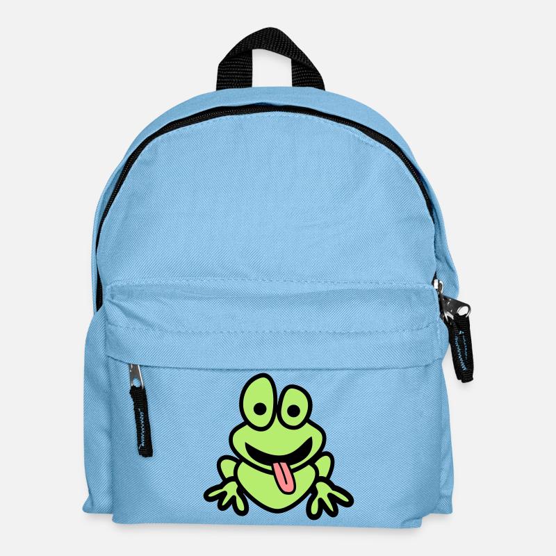 Frosch mit Zunge - Kinder Rucksack - Hellblau