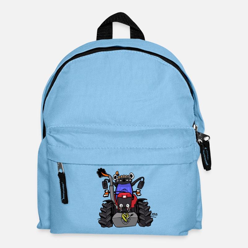 0152 Red tractor - Kids' Backpack - light blue
