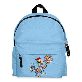 Chicken with lollipops - rooster - hen - lollipop - food - Kids' Backpack - light blue - Front