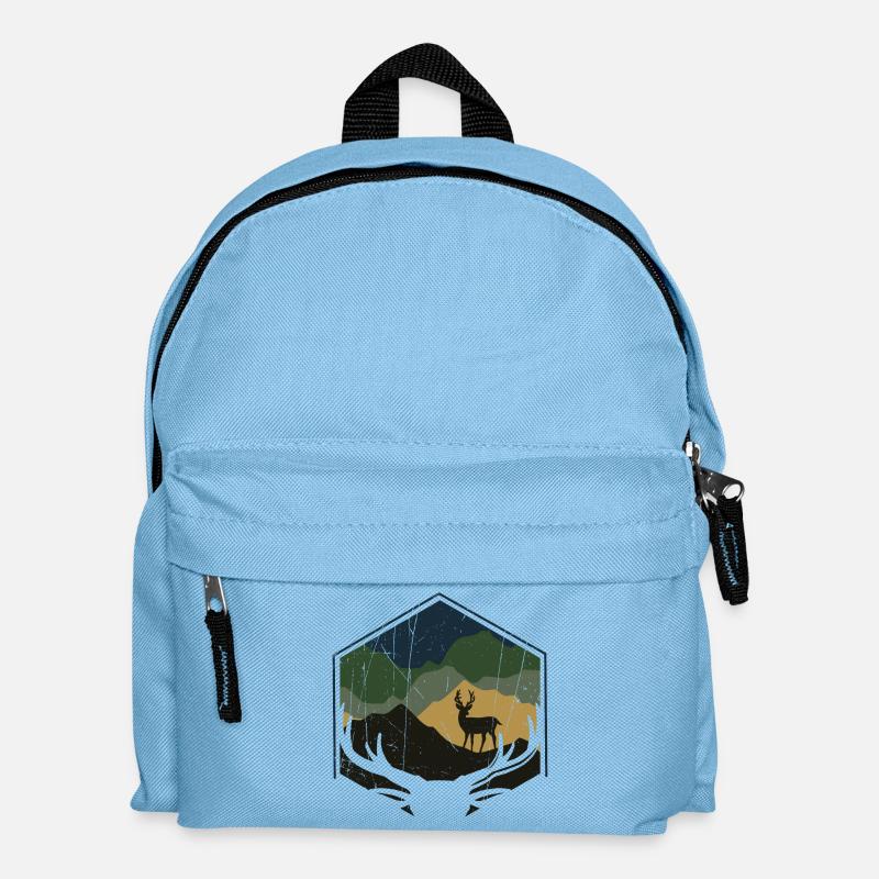 Hirsch - Natur - Berge - Wald - Kinder Rucksack - Hellblau
