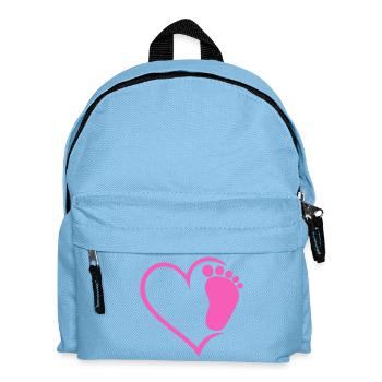 Baby Fußabdruck  - Kinder Rucksack - Hellblau - Vorne