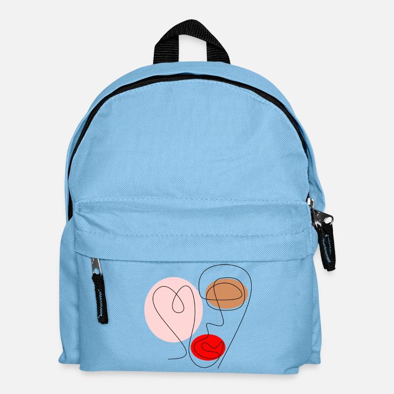 Face de dessin au trait - Sac à dos Enfant - bleu clair