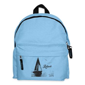 Lübeck Segelboot und 2 Möwen - Kinder Rucksack - Hellblau - Vorne