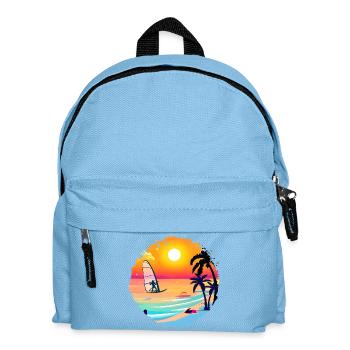 Summer Sunset Beach Watercolor - Kids' Backpack - light blue - Front