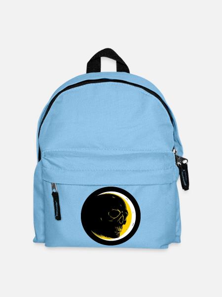 Mondschädel im Dunkellicht - Kinder Rucksack - Hellblau