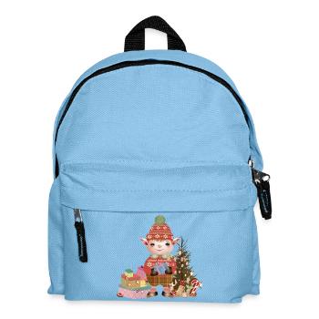 Adorable lutin de Noël mignon avec des cadeaux - Sac à dos Enfant - bleu clair - Devant
