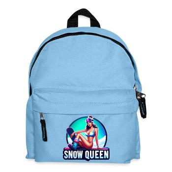 Schneekönigin Wintersport Illustration - Kinder Rucksack - Hellblau - Vorne