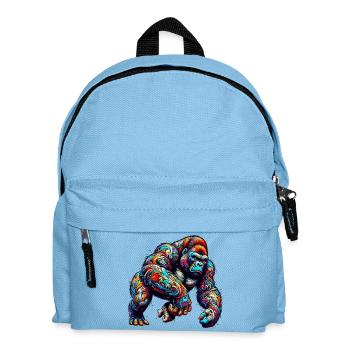 Gorilla - Kinder Rucksack - Hellblau - Vorne