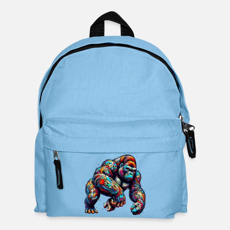 Gorilla - Kinder Rucksack - Hellblau