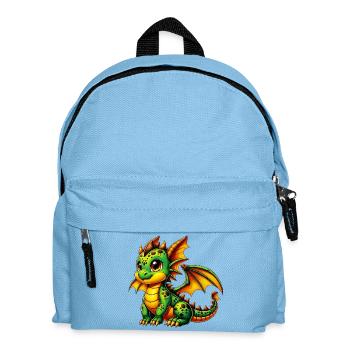 Drache - Kinder Rucksack - Hellblau - Vorne