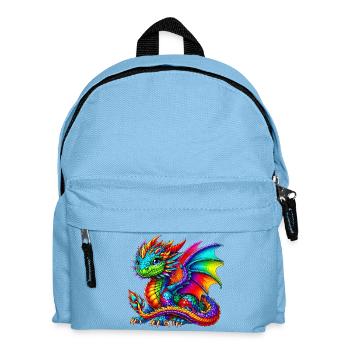 Drache - Kinder Rucksack - Hellblau - Vorne