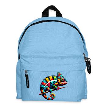 Harlekin Chamäleon - Kinder Rucksack - Hellblau - Vorne