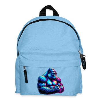 Gorilla - Kinder Rucksack - Hellblau - Vorne