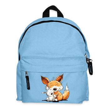 Fuchs Mit Hase Freundschaft Team Wildtier - Kinder Rucksack - Hellblau - Vorne