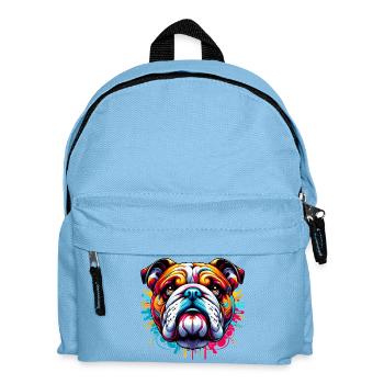 Bouledogue anglais Chien - Sac à dos Enfant - bleu clair - Devant