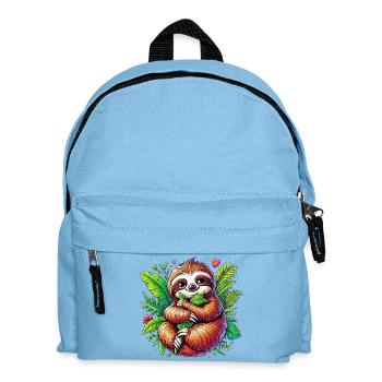 Faultier - Kinder Rucksack - Hellblau - Vorne