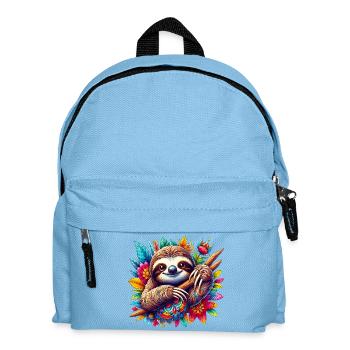 Faultier - Kinder Rucksack - Hellblau - Vorne