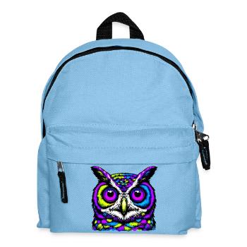 Eule - Kinder Rucksack - Hellblau - Vorne