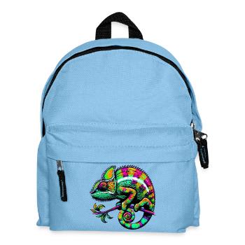 Chamäleon - Kinder Rucksack - Hellblau - Vorne
