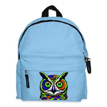 Eule - Kinder Rucksack - Hellblau - Vorne