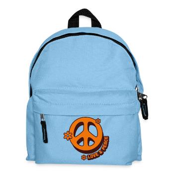 Love & Peace – Retro Hippie Style - Kids' Backpack - light blue - Front
