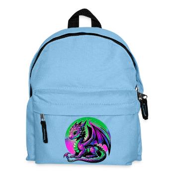 Drache - Kinder Rucksack - Hellblau - Vorne