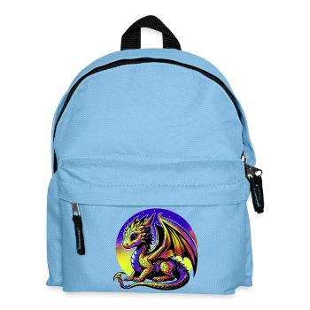 Drache - Kinder Rucksack - Hellblau - Vorne