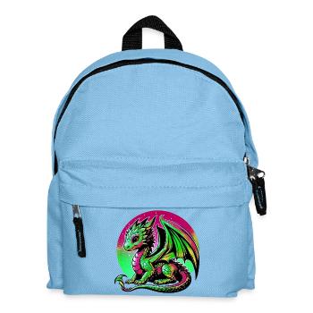 Drache - Kinder Rucksack - Hellblau - Vorne