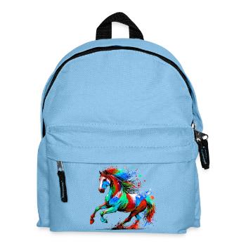 Pferd - Kinder Rucksack - Hellblau - Vorne