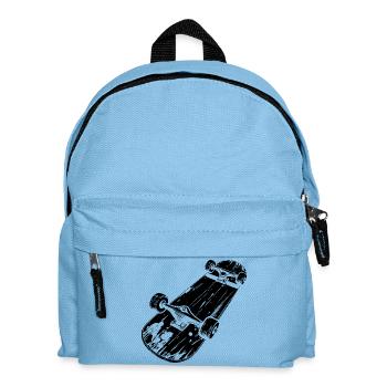 Skateboard Skizze - Kinder Rucksack - Hellblau - Vorne