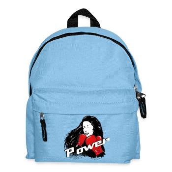 Boxer with power lettering – strong female motif - Kids' Backpack - light blue - Front