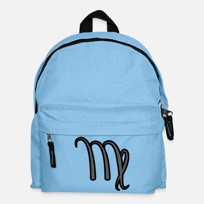 Jungfrau Sternzeichen Symbol Schwarz & Grau - Kinder Rucksack - Hellblau