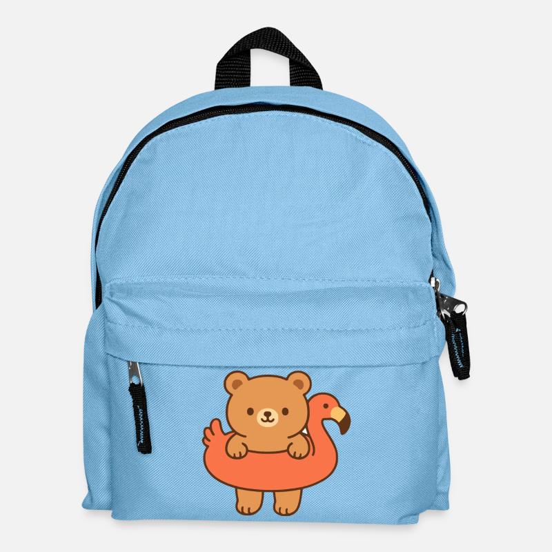 Sea urchin with flamingo float - Kids' Backpack - light blue