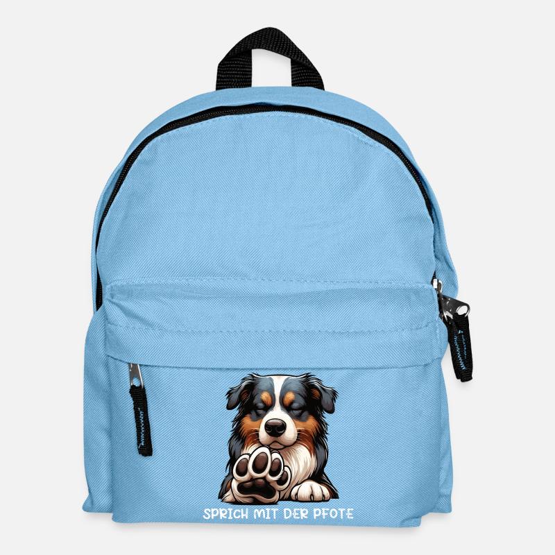 Sprich mit der Pfote Australian Shepherd Aussie  - Kinder Rucksack - Hellblau