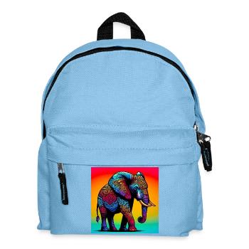 Elefant - Kinder Rucksack - Hellblau - Vorne