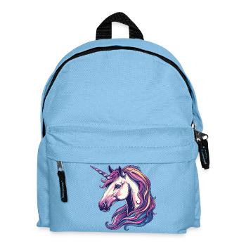 Fantasie Einhorn mit Regenbogenmähne - Kinder Rucksack - Hellblau - Vorne