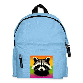 Waschbär - Kinder Rucksack - Hellblau - Vorne