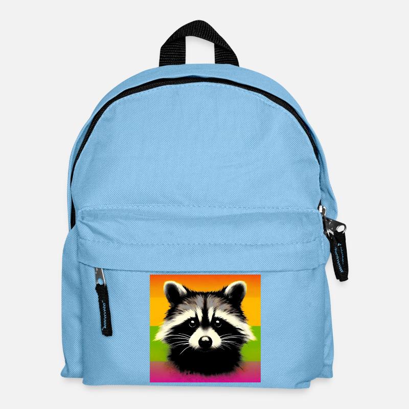 Waschbär - Kinder Rucksack - Hellblau